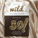 Invitation 30e anniversaire Leopard Foil Script<br><div class="desc">Léopard Foil Balloon Script design moderne d'anniversaire. Les produits correspondants se trouvent dans la collection de ballons à huile de léopard pour adultes d'anniversaire.</div>