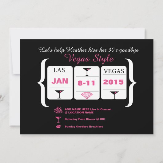 Invitation 30e Anniversaire Machine à sous (Devant)