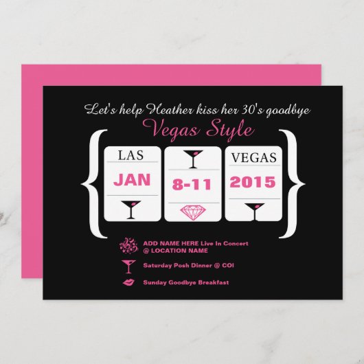 Invitation 30e Anniversaire Machine à sous (Devant / Derrière)