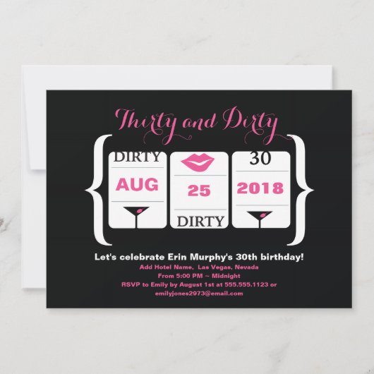 Invitation 30e Anniversaire Machine à sous (Devant)