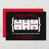 Invitation 30e anniversaire machine à sous Dice et jetons de (Devant / Derrière)