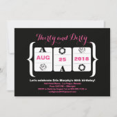 Invitation 30e anniversaire machine à sous Dice et jetons de  (Devant)