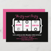 Invitation 30e anniversaire machine à sous Dice et jetons de  (Devant / Derrière)