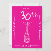 Invitation 30e anniversaire main tiré rose Whimsical (Dos)