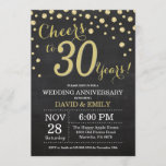 Invitation 30e anniversaire Mariage Chalkboard noir et or<br><div class="desc">30e anniversaire Mariage Chalkboard Black and Gold Invitation. Trente Anniversaire Mariage. Chalkboard Black et Gold Parties scintillant Diamond Arrière - plan. Confetti d'or. Anniversaire adulte. Fête d'anniversaire d'une femme ou d'un homme. Pour plus de personnalisation, cliquez sur le bouton "Customiser" et utilisez notre outil de conception pour modifier ce modèle....</div>