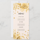 Invitation 30e anniversaire Menu Gold Floral Parties scintill (Dos)