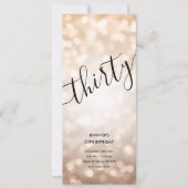 Invitation 30e anniversaire Menu Rose Gold Parties scintillan (Devant)