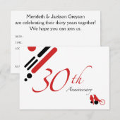 Invitation 30e anniversaire (mod birds) (Devant / Derrière)