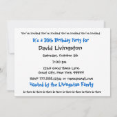 Invitation 30e anniversaire Modèle de réception (Dos)