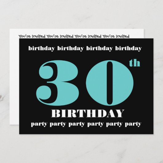 Invitation 30e anniversaire Modèle de réception (Devant / Derrière)