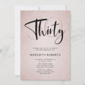 Invitation 30e anniversaire Modern Script Rose Gold Party (Devant)