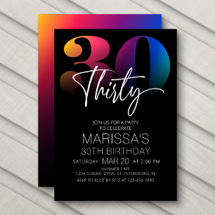 Invitation 30e anniversaire moderne