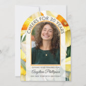 Invitation 30e Anniversaire Moderne Arche Fleurs DAFFODILS Ph (Devant)