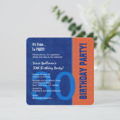 Invitation 30e anniversaire Moderne Bleu et Orange (Debout devant)