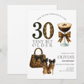 Invitation 30e anniversaire moderne, Impression léopard tenda (Devant / Derrière)