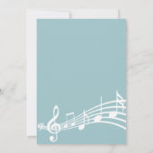 Invitation 30e anniversaire musique note turquoise bleu (Dos)
