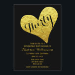 Invitation 30e anniversaire Noir et Faux Or Coeur<br><div class="desc">30e anniversaire Black and Faux Gold Heart Design. Il s'agit d'un modèle prêt pour vous à ajouter les détails de votre fête à. Si vous souhaitez modifier la couleur arrière - plan de la police,  cliquez sur customiser plus loin à la fin du modèle.</div>