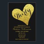 Invitation 30e anniversaire Noir et Faux Or Coeur<br><div class="desc">30e anniversaire Black and Faux Gold Heart Design. Il s'agit d'un modèle prêt pour vous à ajouter les détails de votre fête à. Si vous souhaitez modifier la couleur arrière - plan de la police,  cliquez sur customiser plus loin à la fin du modèle.</div>