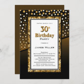 Invitation 30e anniversaire Noir et Or (Devant / Derrière)
