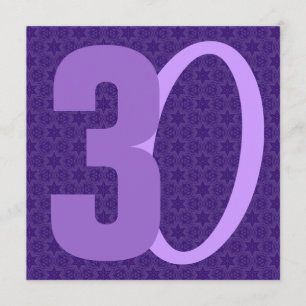 Invitation 30e anniversaire: nombre énorme de violets W956