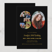 Invitation 30e anniversaire Numéro 30 Photo Collage moderne N (Devant / Derrière)