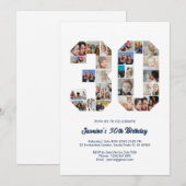 Invitation 30e anniversaire Numéro 30 Photo personnalisée Col (Devant / Derrière)