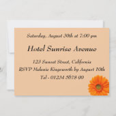 Invitation 30e anniversaire orangé fête florale (Dos)