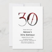 Invitation 30e anniversaire Paris, Tour Eiffel, Ballons rouge (Devant)