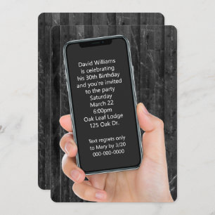 Invitation 30e anniversaire Partie Message texte I