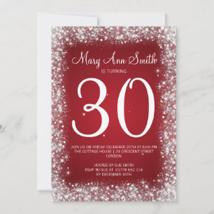 Invitation 30e anniversaire Parties scintillant de Sparkling