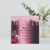 Invitation 30e anniversaire parties scintillant goutte bordea (Debout devant)