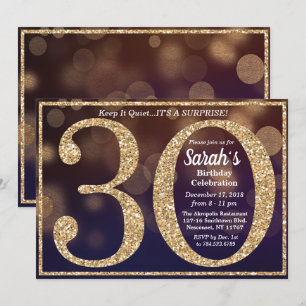 Invitation 30e anniversaire Parties scintillant jalon Invitat