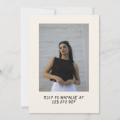 Invitation 30e Anniversaire Photo Martini Noir Blanc Nœud Pap (Dos)