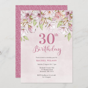 Invitation 30e anniversaire Pink Floral
