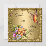 Invitation 30e anniversaire Pink Floral Butterfly Bronze Or<br><div class="desc">30e Anniversaire Pink Floral Butterfly Gold Frame Bronze Elegant Classy Motif élégant,  avec Back Floral Frame All Occasion Fête anniversaire invitations Modèle. Customisez avec vos propres détails. Convient à tous les 20e,  21e,  30e,  40e,  50e,  60e,  70e et plus ! Changez juste l'âge.</div>