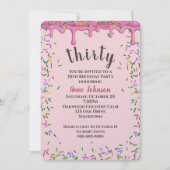 Invitation 30e Anniversaire Pink Icing Et Sprinkles (Devant)