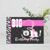 Invitation 30e anniversaire Pink Zebra C431 Modèle (Debout devant)