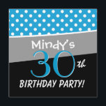 Invitation 30e anniversaire Polka Dot Motif pour elle<br><div class="desc">Ce design de pois est une façon amusante mais élégante pour les invitations de fêter leur 30e anniversaire. Tout le texte est entièrement personnalisable. Vous pouvez expérimenter différents types de papier en cliquant sur l'onglet "Options d'invitation" dans le coin supérieur droit. Je vous recommande le papier métallique hué de glace...</div>