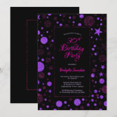 Invitation 30e anniversaire Purple and Black Party (Devant / Derrière)