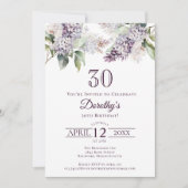 Invitation 30e anniversaire Purple Spring Fleur Lilac (Devant)
