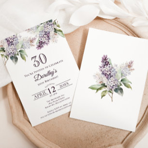 Invitation 30e anniversaire Purple Spring Fleur Lilac