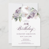 Invitation 30e anniversaire Purple Spring Lilac Arc de fleurs (Devant)