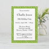 Invitation 30e anniversaire Random Number Motif Vert/Blanc (Debout devant)