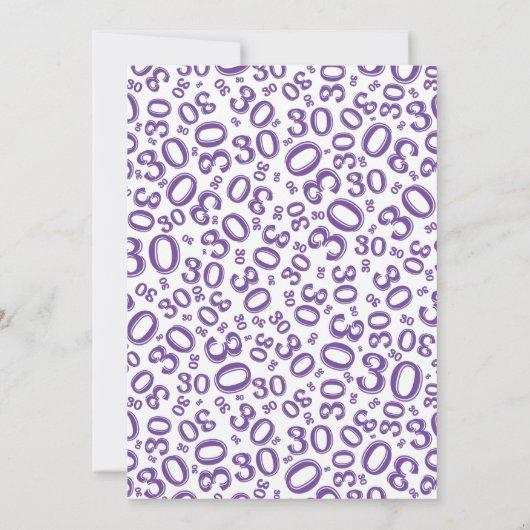 Invitation 30e anniversaire Random Number Motif violet/blanc (Dos)