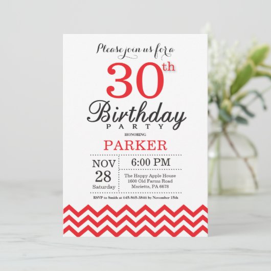 Invitation 30e anniversaire Red Chevron (Debout devant)