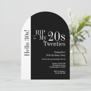 Invitation 30e anniversaire RIP 20 ans Bonjour 30 ans Fête No