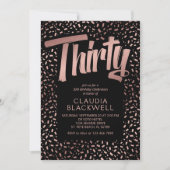 Invitation 30e anniversaire Rose Gold Confetti (Devant)
