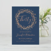 Invitation 30e anniversaire Rose Gold Navy Confetti (Debout devant)