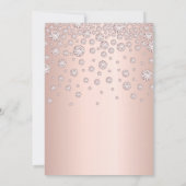 Invitation 30e anniversaire rose or diamants script glamour (Dos)