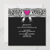 Invitation 30e anniversaire rose Zebra Black Leopard (Dos)